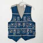 [Vintage] 90s Y2K Embroidered Floral V Photo 0