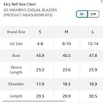 New Cicy Bell Casual Blazer Lapel Career Jacket Pockets L Blue Size L Photo 2