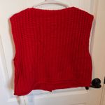 Commense Ribbed Textured Sleeveless Cardigan Button Front Size Small Red NWT Photo 4