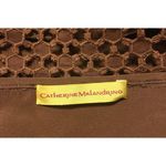 Catherine Malandrino Brown Silk Embroidered Trim Macrame Pleats Sundress Small 4 Photo 5