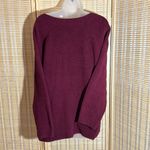 Arizona Jeans Arizona Jean Co Burgundy Red Loose Cable Knit Vneck Soft Sweater X Large Photo 8
