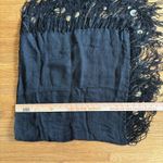 Echo New York 100%‎ linen Shawl W/ Tassels Black One Size Photo 3