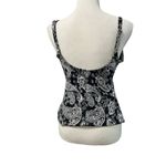Jantzen Classics Black White Paisley Tankini Swimwear Top Built in Bra Sz 12 Photo 6