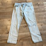 Current/Elliott  The Cropped Straight Channing Destroyed Jeans Light Wash Sz 28 Photo 2