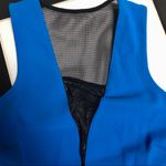 Robert Rodriguez Sheath Dress Plunge V-Neck Black Mesh Cobalt Electric Blue Sexy Photo 6
