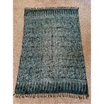 Boho Beachy Green Tie Dye Leaf Fringe Sarong or Beach Blanket Photo 6