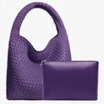 Chic Purple Woven Hobo Bag Set Photo 0