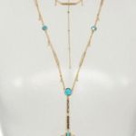 House of Harlow 1960 South Point Aztec Turqouise Layered Strand Necklace Gold Photo 10