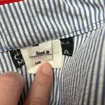 Vintage 80s Union Made Blue White Red Seersucker Dresss with Jacket Size 8 Photo 9