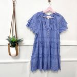 Cleobella Alma Embroidered Pointelle Mini Dress Sky Purple Size M Photo 1