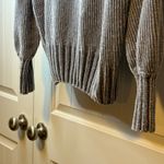 Cynthia Rowley  Gray Chenille Button Shoulder Funnel Neck Sweater Womens Size S # Photo 4