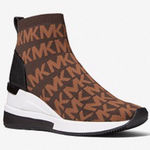 Michael Kors Skyler Logo Chocolate Stretch Knit Sock size 8.5 Photo 0