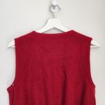 American Vintage Vintage Red V-Neckline Sleeveless Knit Wrap Top M Photo 5