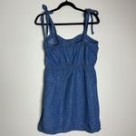 Madewell  Denim Tie-Strap Button Front Sundress in Star‎ Jaquard Photo 6