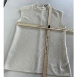 ZARA Top Womens Large White High Neck Ribbed Knit Zip Back Minimalist Blouse Photo 5