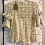 All Saints Cream Lace Blouse with Ruffle Sleeves Photo 1
