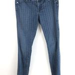 Level 99 Womens Jeans Janice Ultra Skinny Houndstooth Printed Stretch 27 Blue Photo 0