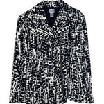 Chico's Women Jacket Zip Front Blazer Moto Giraffe Abstract Long Sleeve Size 1 Photo 0