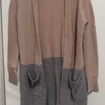 Madewell Blush Pink & Grey Colorblock Open Wool Alpaca Blend Sweater Cardigan Photo 0