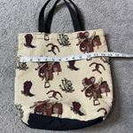 Equestrian Tapestry Tote Handbag Black Photo 6