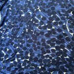 Fuzzi Made In‎ Italy Long Sleeve Blue Leopard Tee Shirt Black Blue Size XS Y2K Photo 6