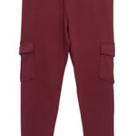 Burgundy Cargo Leggings Size Medium Oxblood Leggings with Pockets Red Photo 0