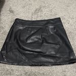 J.Crew  Black Faux Leather Mini Skirt with Gold Buttons Photo 2