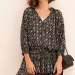 Current Air Anthropologie Aurelie Floral Print Dress Boho Fall Flutter Size S Photo 0