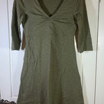 TOAD&CO Rosalinda Dress With Pocket Green V Neck 3/4 Sleeve Organic Cotton Small Photo 0