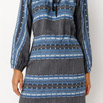 Lemlem Lucy Boho Mini Dress in Ocean Photo 0