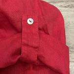 Saint Tropez West Pink 100% Linen Cuff Up Sleeves V-Neck Blouse Size Small Photo 7