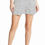 La Vie Rebecca Taylor Corinne White Black Polka Dot High Rise Tie Waist Shorts L Size L Photo 0