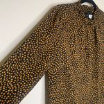 J. Crew Black Camel Dotted High Neck Dress Ruffle Sz 6 Photo 7