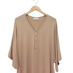 Dwell & Slumber House Dress Size M/L Tan Neutral Gold Snap Caftan Lounge Nursing Size L Photo 5