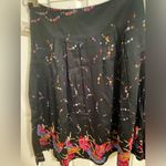 Willi Smith  black floral ballerina sequin cotton skirt size 10 NWT Photo 0