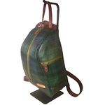 Ralph Lauren  Black Watch Medium Backpack With Adjustable Leather Straps Vintage Photo 3