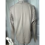 Free People  Womens XS Patchwork‎ Henley Top Floral Trim Thermal Knit Shirt Photo 2