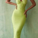 House Of CB Valentina Lime Asymmetric Cut Out Midi Dress XS Photo 0