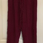 Women’s polka dotted pull on capri casual comfy pants lace hem 30” waist Purple Photo 0