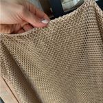 Gianni Bini  mesh beaded midi dress bodycon beige champagne adele metallic gold Photo 4