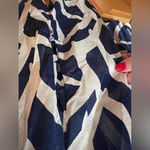 Oscar de la Renta Vintage Swim Beach Cover Up Kimono Kaftan Blue & White Medium Photo 4