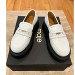 Maje NEW Leather Platform Coin Loafers White size 39 /8.5 Photo 1