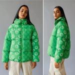 Urban Outfitters Native Youth Smile Print Jacket Size Large Green Sold Out Photo 11