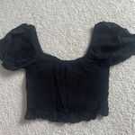 Black Puff Sleeve Top Photo 2