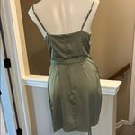 Altar'd State  Satin Olive Wrap Mini Dress, Size M Photo 2