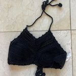 The Bikini Lab  Black Crochet Halter Top Sz Small Photo 0