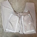 Nike Womens XS Pants Medium High Rise Wind Jogger Loose Sherpa Trim Tan NWT Photo 3