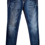 Miss Me New Jeans Women’s Sz 26 skinny Denim embroidered fleur de lis Pockets Photo 0