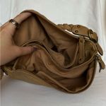 Strada Tan Beige Leather Braided Handle Boho Hobo Purse Photo 7