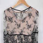 Evening by eci Whimsigoth Victorian Dark Romantic Lace Top Bell Sleeve Pink 10 Black Photo 6